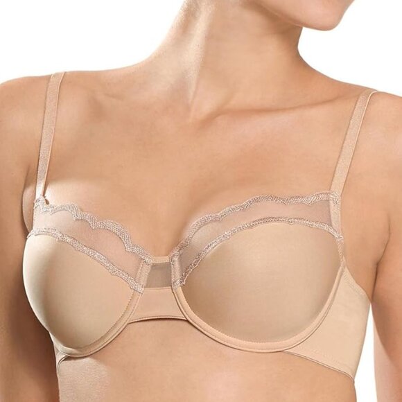 Natori Naked Shadows Contour Balconette Lightly Padded Lacy Underwire Bra 36DDD - Picture 1 of 4